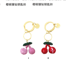 Portachiavi con Diamanti a Forma di Ciliegia Rosa Rosso 48350 300 Pezzi Accessorio di Moda - Product Image 3