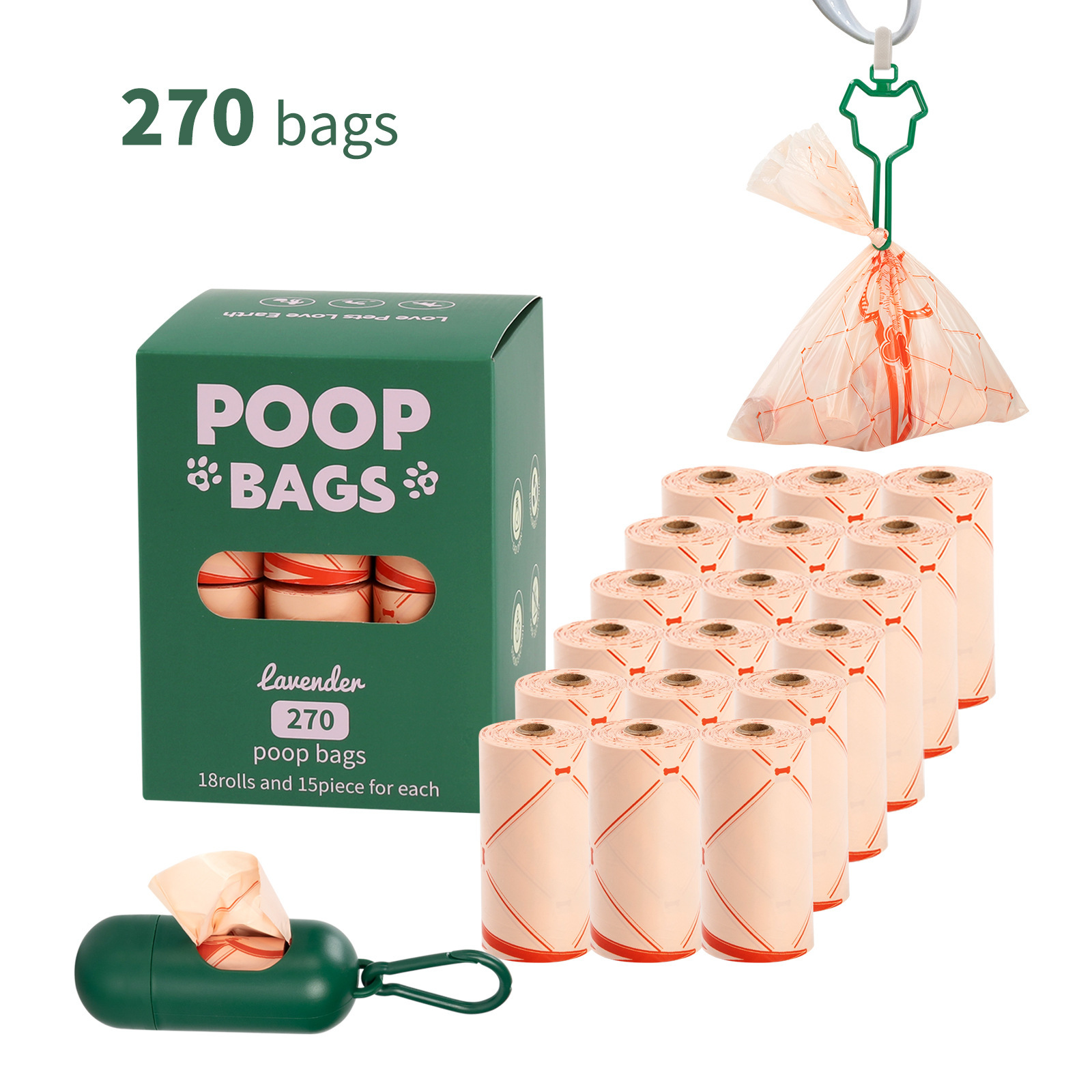 Coffret 18 rouleaux + distributeur + clips