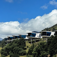 Villa de plein air écologique, capsule spatiale préfabriquée en acier, hôtel mobile de glamping, mini-maison de villégiature