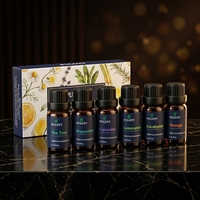 Ensemble d'huiles essentielles Puloty pour l'aromathérapie - 6 huiles pour diffuseurs, soins à domicile, fabrication de bougies, parfums, humidificateurs, cadeaux
