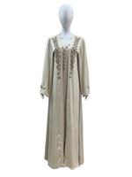 Robe musulmane élégante pour femmes, style Moyen-Orient, Dubai, en polyester, ensemble deux pièces, style arabe, avec perles
