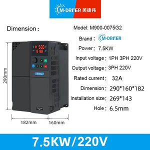 ตัวแปลงความถี่ประหยัดพลังงาน VFD อินเวอร์เตอร์220V 7.5KW 3เฟสปรับความเร็วได้อินเวอร์เตอร์สำหรับพัดลมและปั๊มน้ำ - Product Image 4