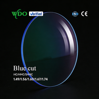 Lentilles optiques WDO Source Factory de haute qualité, nouvelle revêtement spéciale 1.56 UV420 anti-lumière bleue HMC bleu/vert EMI, deux pièces, diamètre 75 mm