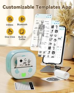 Mini imprimante thermique D21 avec 3 rouleaux de papier de 57 mm, 203 DPI, en stock pour notes/journaux DIY et cadeaux pour enfants - Product Image 4