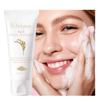Nettoyant Visage Crème de Riz AHA Contrôle du Sébum Nettoyage en Profondeur Crème Wishgan Tous Types de Peau Usine Marque Privée