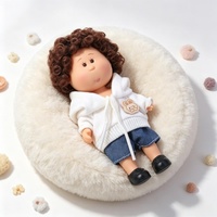Ensemble de vêtements personnalisés pour poupée de 14 cm Little Potato, mini salopette, chapeau à carreaux, accessoires, vente en gros