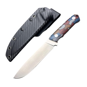 <span class=keywords><strong>Couteau</strong></span> de camping à lame fixe en acier D2 avec poignée G10 à motif imprimé couleur doigt, <span class=keywords><strong>couteau</strong></span> de sauvetage, <span class=keywords><strong>couteau</strong></span> de chasse, <span class=keywords><strong>couteau</strong></span> d'autodéfense avec étui - Product Image 6