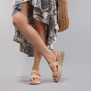 Espadrilles compensées pour femmes à motif abstrait géométrique et imprimé floral, avec plateforme et semelle épaisse - Product Image 3