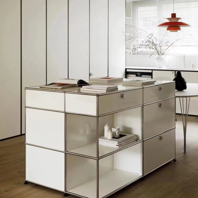 Cabinet Modular Stainless Steel Modern Storage-50kg Load CE Certified Adjustable Shelving Home Furniture Hotel Home Office