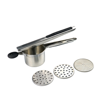 Écrase-pommes en acier inoxydable robuste avec poignée en silicone, presse-purée pour bébé, outil de préparation de la nourriture pour bébé, en stock