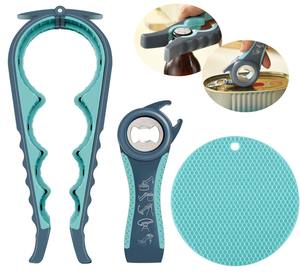 Abrelatas para personas mayores con manos débiles y artritis, abridor de botellas multifunción 5 en 1, abridor de tapas, abridor de goma antideslizante - Product Image 1