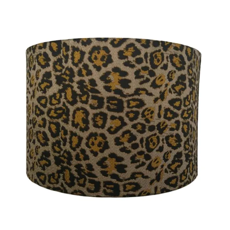 Tambor lámpara de mesa de techo sombra estampado de leopardo