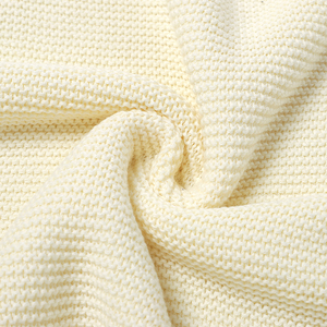 Couverture en coton biologique 100 % tricotée au crochet, unie, pour bébé, vente en gros - Product Image 5