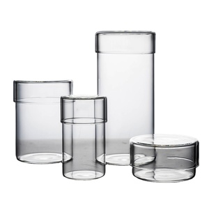 small thing storage Clear glass jar with glass cover