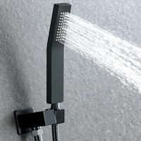 Ensemble de douche mural carré en acier inoxydable avec mitigeur 2 fonctions et pommeau de douche pluie
