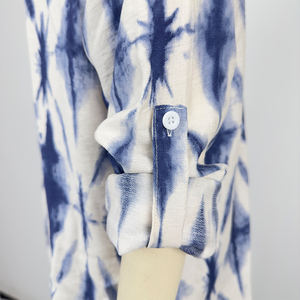 Primavera ed estate vendita calda moda Casual modello stampato camicia a maniche lunghe <span class=keywords><strong>pantaloni</strong></span> a gamba larga abito da <span class=keywords><strong>donna</strong></span> - Product Image 5