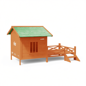 Caseta para Perros Grandes Vid, de Madera de Pino Sólida, para Exteriores, Todas las Estaciones, Estilo Clásico y Duradero - Product Image 1