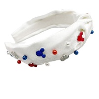 Bandeau perlé patriotique personnalisable pour femmes, bandeau pour la fête de l'Indépendance, accessoires pour cheveux pour filles, 4 juillet