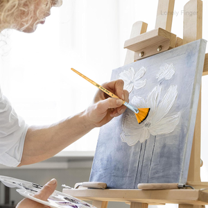 5 pinceaux d'artiste à manche en bois pour <span class=keywords><strong>peinture</strong></span> acrylique, aquarelle, <span class=keywords><strong>huile</strong></span> et gouache - Débutants et professionnels Fabriqués en Chine continentale - Product Image 5