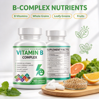 Capsules de Vitamine B Complex OEM ODM avec B3 B5 B6 B7 B12 P-5-P pour la Santé Immunitaire des Adolescents