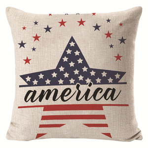Independência americana dia linho quadrado travesseiro estrelas e listras design para casa cama encosto ou uso almofada do carro - Product Image 6