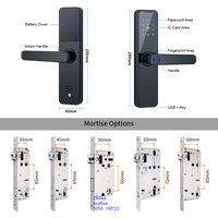 Serrure intelligente Topteq K7 pas chère, intelligente, Tuya Ttlock, avec empreinte digitale, pour porte en bois d'hôtel