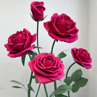 Rose artificielle géante rose vif en EVA, imperméable, écologique, durable, moderne, pour décoration de mariage, événement, fête, anniversaire, scène, Bangni