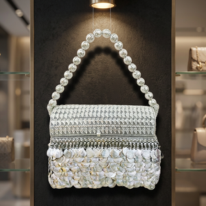 Sac de soirée élégant en fer et pierres de cristal, fabriqué à la main, multicolore, de luxe, par Craftstages International Designer, fabriqué en Inde - Product Image 3