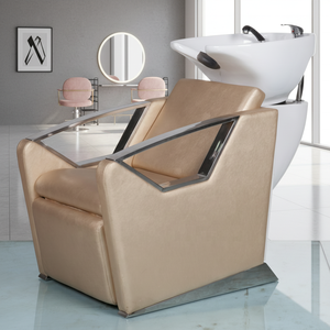 Fauteuil de lavage semi-inclinable HUIYI en cuir PU moderne, le plus vendu, pour salon de coiffure haut de gamme, mobilier de salon d'exportation - Product Image 4