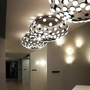 Luminaire <span class=keywords><strong>de</strong></span> plafond en <span class=keywords><strong>filet</strong></span> <span class=keywords><strong>de</strong></span> pêche, style nordique postmoderne, noir et blanc, pour restaurant, salon, villa, hôtel, projet, hall d'entrée, <span class=keywords><strong>escalier</strong></span> - Product Image 3