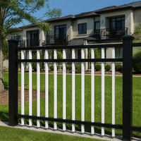 Panel de Cerca Decorativa de Acero Negro con Recubrimiento en Polvo, Estilo Hierro Forjado, Fuente para Patio, Tamaño Personalizado