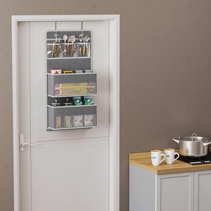 Sac de rangement suspendu à six couches en tissu non tissé avec fermeture éclair, pliable, pour vêtements, à fixer au mur ou à la porte, idéal pour dortoir - Product Image 2