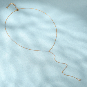 CANNER Collar de Plata de Ley 925 con Cadena en Forma de Y, Colgante Ajustable en Forma de Y, Chapado en Oro de 18k, Barra Básica, Gargantilla de 16 Pulgadas - Product Image 3