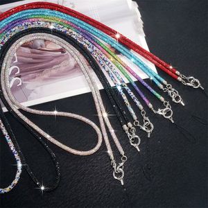 สายคล้องโทรศัพท์มือถือแบบคาดลำตัวประดับเพชรเต็มรูปแบบสายคล้องคอยาวป้องกันการสูญหายสีสันสดใสอุปกรณ์เสริมสำหรับโทรศัพท์มือถือ - Product Image 1