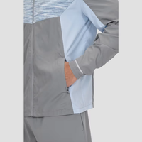 Ensemble Sport Homme Personnalisé Sans Marque Deux Pièces Bicolore Costume Polyester Veste Imperméable Nylon 100% Coupe-Vent de Pluie de Course