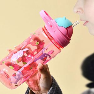 New Style 600ml PP Plastic Safe Children Drinking <b>Bottle</b> Portable Custom Picture Tumbler School Kids <b>Travel</b> Water <b>Bottle</b> - Product Image 2