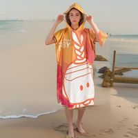 Serviette de plage poncho de surf à séchage rapide, écologique, compressée, en microfibre douce, pour adultes