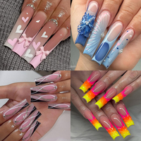 Faux ongles en acrylique Extra-Long XL, pointes pour manucure, demi-couverture, transparents, naturels, DIY, Salon, 1 pièce