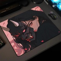 Masque japonais Fille Vitesse Tapis de souris Gamer Noir Tapis de souris Bureau d'ordinateur Tapis de bureau PC Portable Clavier Tapis de jeu