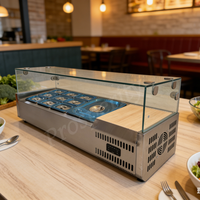 Table de préparation de salades commerciale PST 1.2SLT 1.2m avec bacs GN 1/9 - Organisateur haute capacité 2-8C Alimentation triphasée