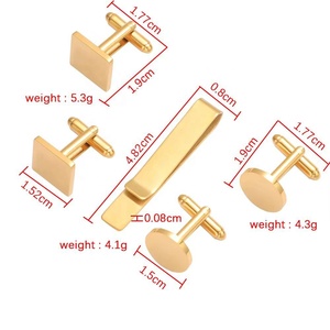 Hot mạ Vàng người đàn ông Phụ kiện <span class=keywords><strong>clip</strong></span> trên Tie Cà Vạt thép không gỉ Tie Bar Set biểu tượng tùy chỉnh khắc Cuff liên kết & tie <span class=keywords><strong>clip</strong></span> - Product Image 3