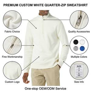 Sudadera Duradera Gris Melange Claro con Media Cremallera y Cuello Alto, Estilo Urbano de Alto Gramaje para Ofertas de Comercio Mayorista Global - Product Image 2