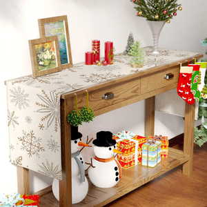 Manteles navideños de lino personalizados al por mayor, decoraciones navideñas para el hogar, manteles de Navidad - Product Image 4