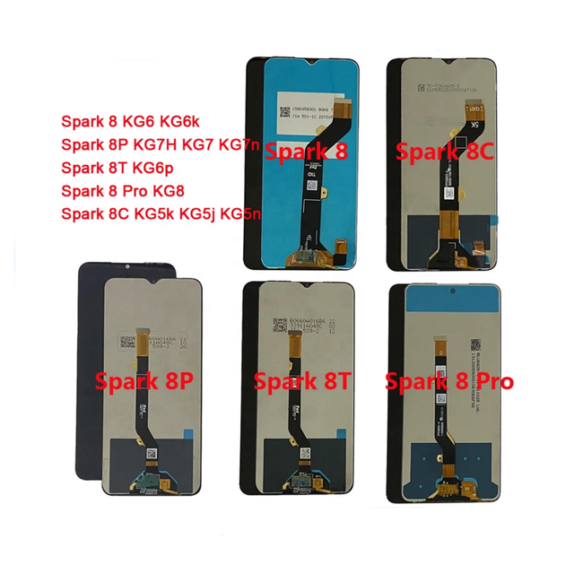 For Tecno Spark 8 KG6 LCD Display Touch Digitizer Tecno Spark 8C KG5k LCD For Tecno KG7 Spark 8P 8T Spark 8 Pro KG8 LCD Screen