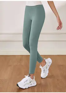 Kadın yüksek belli dikişsiz yumuşak spor tayt nefes egzersiz pantolon karın kontrol ve popo kaldırma ile Yoga için