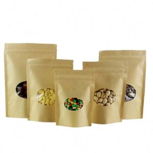 ถุงกระดาษคราฟท์กันน้ำแบบตั้งได้ ปิดผนึกซิปล็อค ขนาด 20x30 ซม. สำหรับสินค้าโปรโมชั่น รับผลิตแบรนด์ส่วนตัว - Product Image 2