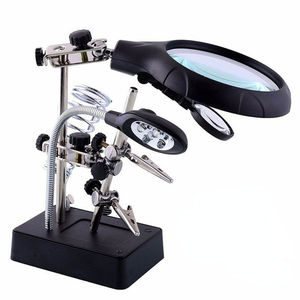Lupa <span class=keywords><strong>de</strong></span> Sobremesa con <span class=keywords><strong>Aumento</strong></span> <span class=keywords><strong>de</strong></span> 2.5X, 7.5X y 10X, Iluminación LED y Abrazadera Auxiliar, <span class=keywords><strong>Precio</strong></span> <span class=keywords><strong>de</strong></span> Fábrica - Product Image 1