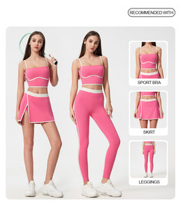 Biểu Tượng Tùy Chỉnh Activewear Tập Luyện 2 Mảnh Thể Thao Xà Cạp Quần Vợt Váy Đặt Tập Thể Dục Yoga Phòng Tập Thể Dục Mặc Phụ Nữ Của Áo Ngực Thể Thao Thiết Lập - Product Image 5