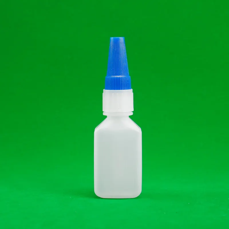 Botella vacía de plástico PET de 20ml para tapón de rosca adhesivo estructural anaeróbico con logotipo de serigrafía para embalaje químico