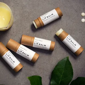 Custom Biodegradable Kraft Natural Lip Balm Packaging Tube With Push Up Design